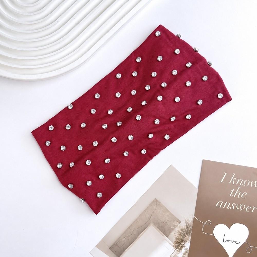 Wide Punk Rivet Hair Bands Soft Elastic Sports Headband Punk Studded Headband Hair Accessories