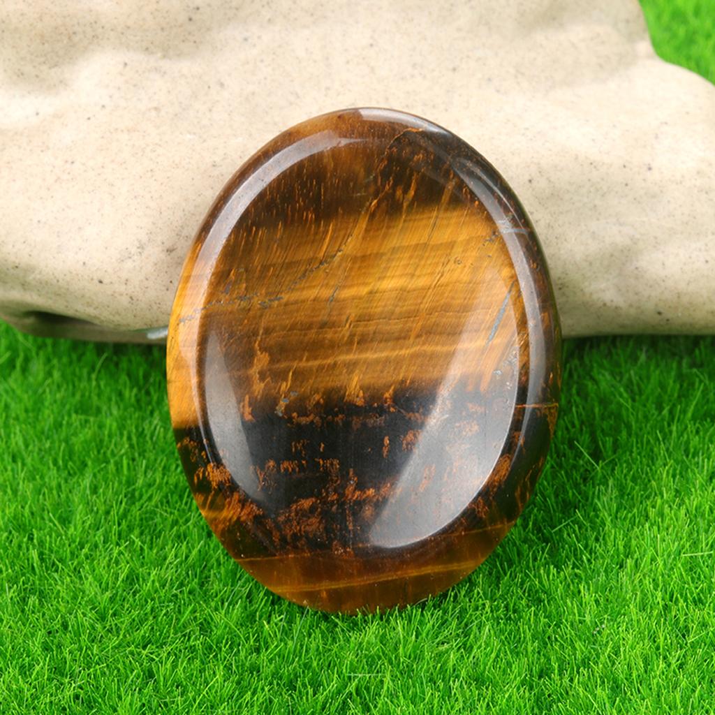 1Pc Healing Crystals Ornaments Decorative Recesses Thumb Relief Stone Oval Yoga Stone Energy Gemstone Home Decor Small Furnishings Jewelry 35x45mm MIT