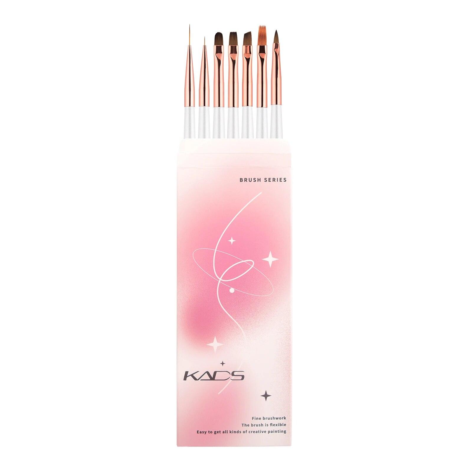 

Рождественская упаковка, 7 шт., набор кистей для дизайна ногтей, дизайнерский наконечник, рисунок, резьба, точечная ручка для ногтей, плоский лайнер, гель-лак для маникюра