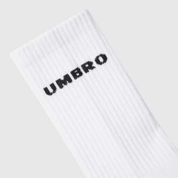 Lettering Logo Cushioned Crew Socks White UR123CSC21