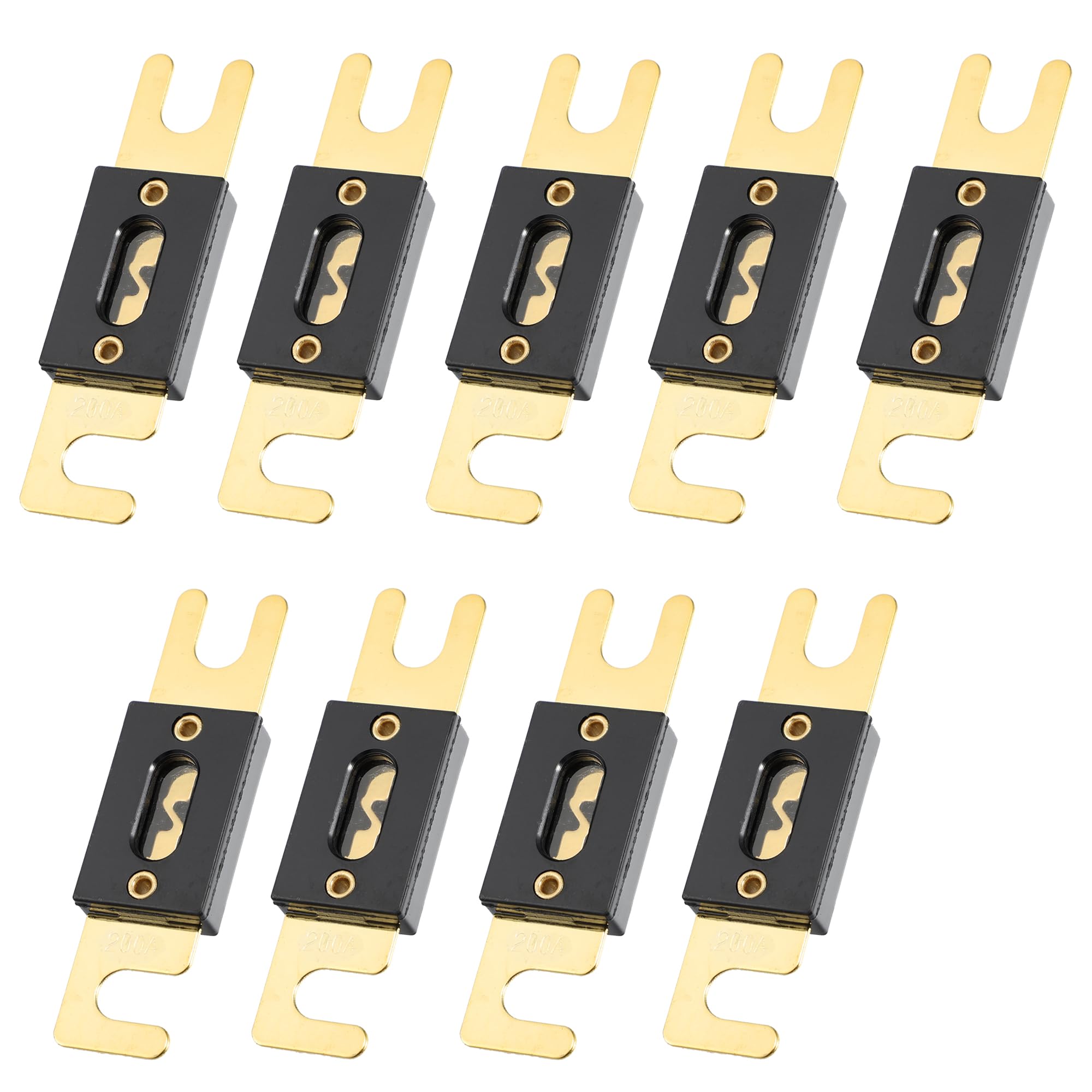 9pcs X AUTOHAUX ANL Fuse Gold Tone Plated 200A Universal 200A золотой