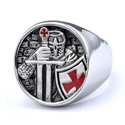 Populární trendy personalizovaný prsten s templářským křížem