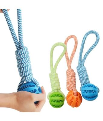 Zahnreinigung für Haustiere Haustierballspielzeug mit Seil Gummi Leckbälle Spielzeug für kleine große Hunde Welpen Kauspielzeug Bissfeste Spielzeuge