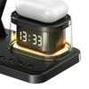 5 In 1 Charging Station Clock Night Light Function Portable Wireless Charger for Mobile Phone Watch