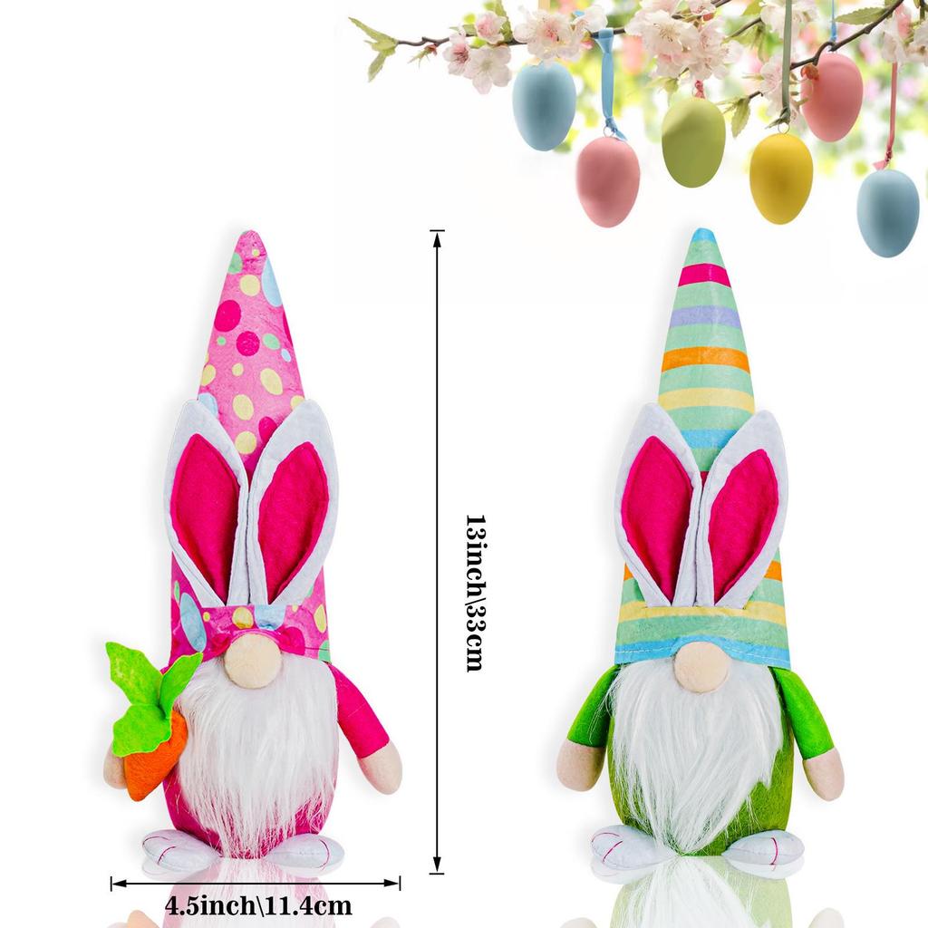Easter Gnome Ornament: Faceless Bunny Doll with Long Hat for Desktop Decoration