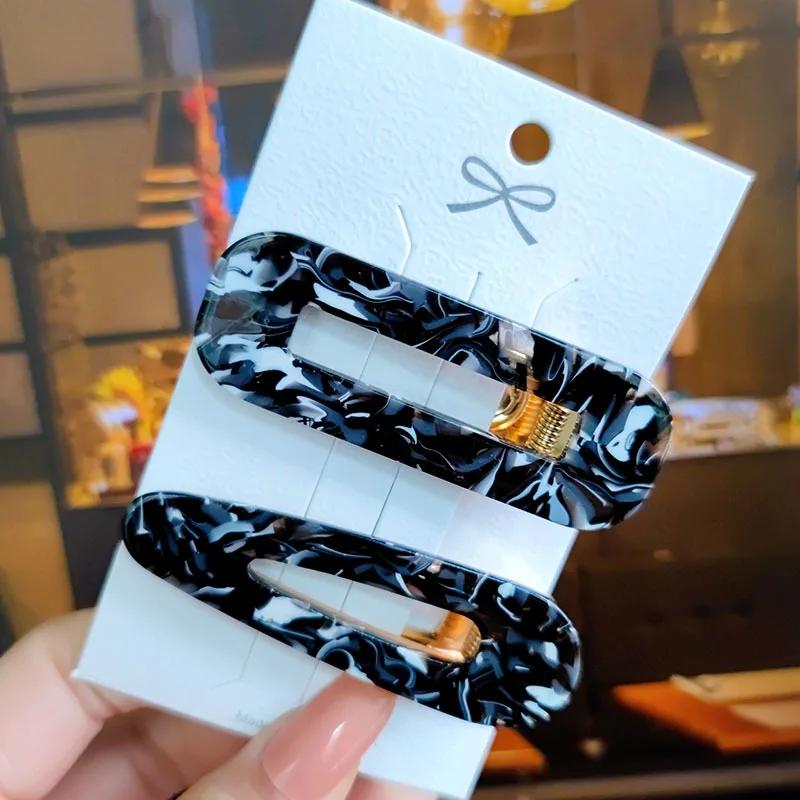 2pcs/ Set Korean Sequins Acetate Hair Clip Hairpins For Women Accessories Jewelry Femme Barrettes Hairgrip Girls Headwear