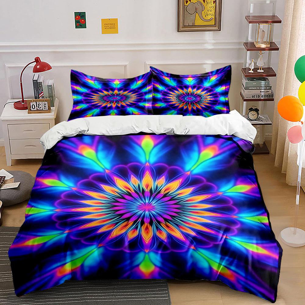

Colorful floral mandala design. Bedding sets Duvet cover sets Duvet covers Pillowcases(1 * Duvet Cover 2 * Pillowcases, without duvet insert) 135x200cm