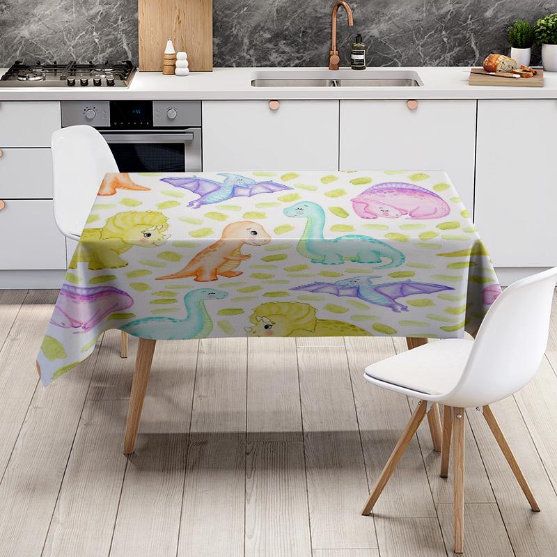 Vibrant Seashell TableclothWaterproof Dinner Placemats with Soft Coral Fish Pattern for Kitchen Decoration 150x230cm