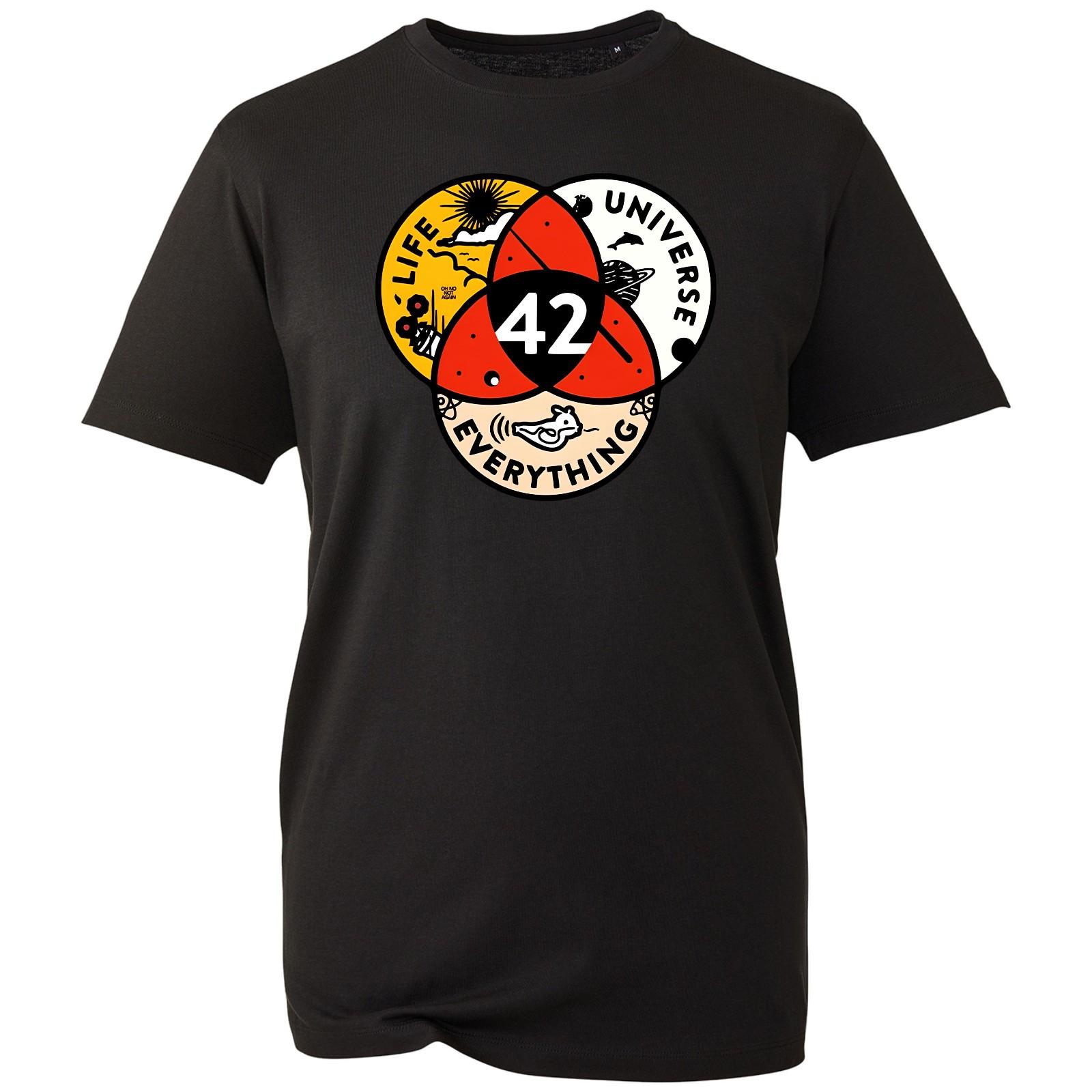 42 Life Universe Everything T-shirt Science Fiction Top Unisex Casual Gift Tee XXXL