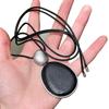 Black Wooden Oval Necklace for Women – Luxury Chinese-Style Design with Metal Accents