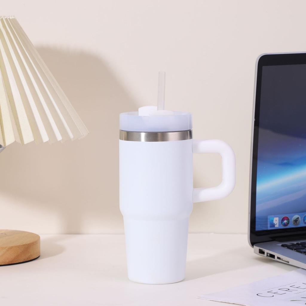 New Double-layer Vacuum 14oz Car Cup Large Capacity 304 Stainless Steel Thermal Insulation Cup with Portable Handle Water Cup