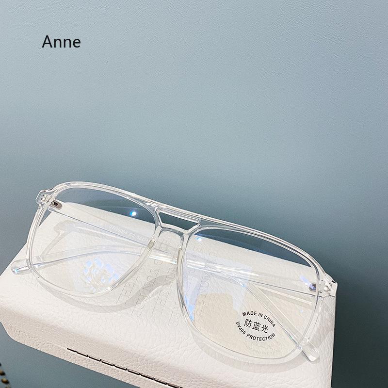 Myopia Glasses Round Face Large Frame Black Eyeglasses For Men And Women Mobile Phone Computer Protective Glasses With Lenses