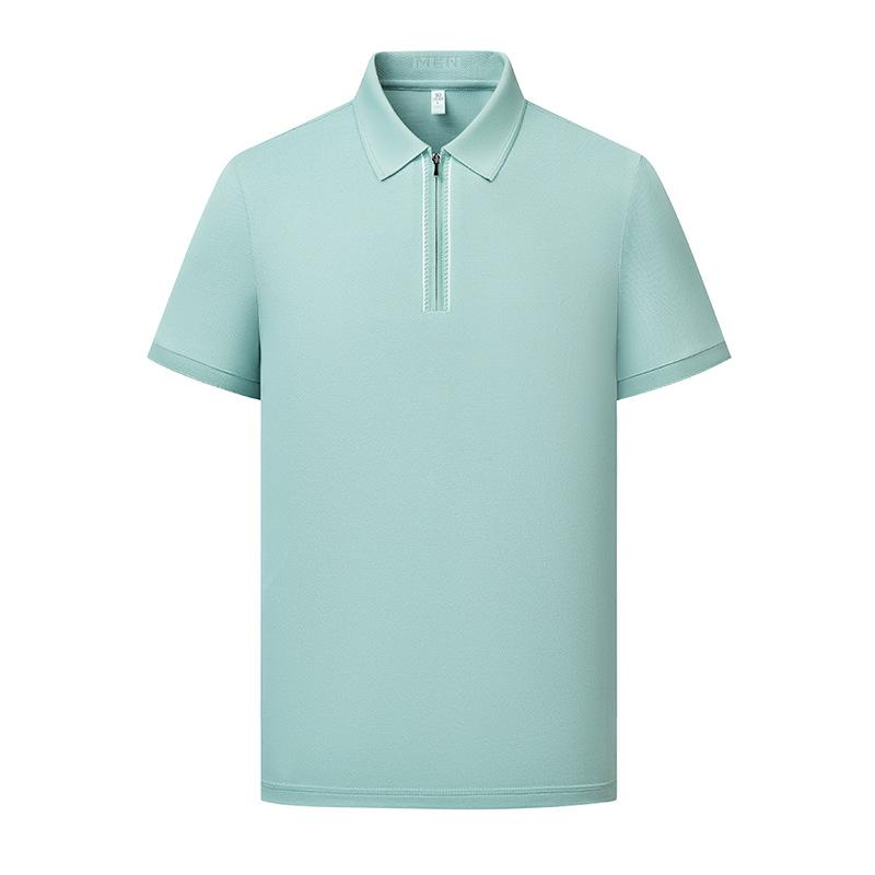 Cool-to-the-Touch Ice Silk Men's Half-Zip Breathable Short-Sleeve Summer Business Commute Basic T-Shirt