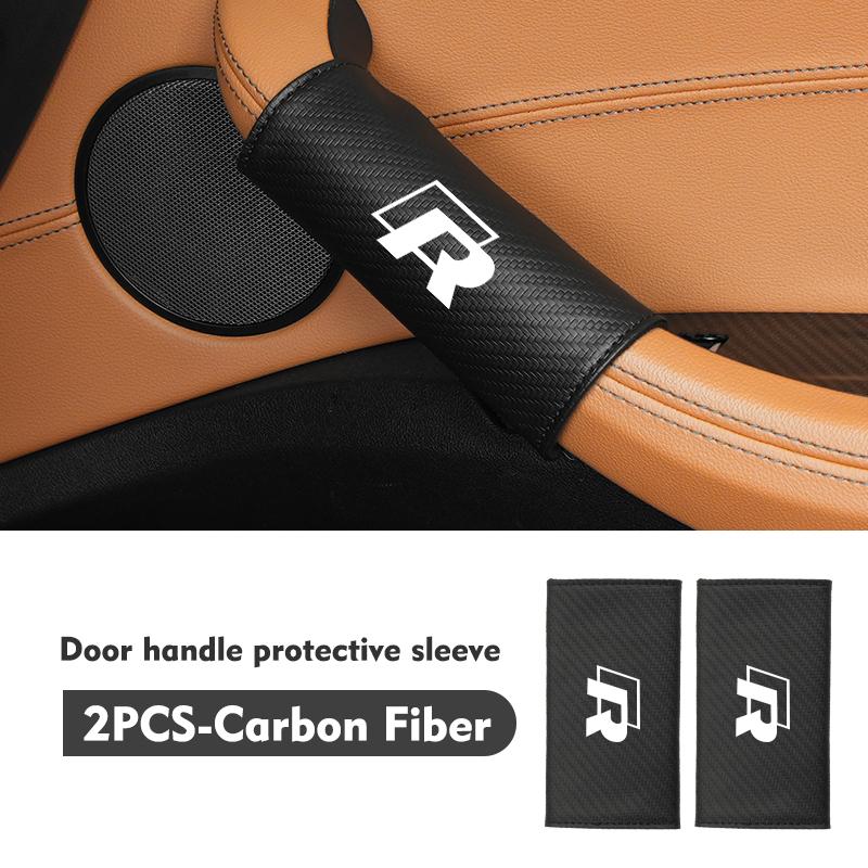 2pcs Car Door Handle Cover Leather Auto Door Knob Protector For Volkswagen VW Golf Jetta Passat mk4 mk5 mk6 CC B5 B6 B7 Golf 4 zk0