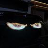 2PCS Car Devil Eyes Light, 11.8in x 4.72in Dynamic Flex Vehicle Windshield Digital LED Sign Display, Flexible Auto Exterior Decor Lamp Accessories, Un
