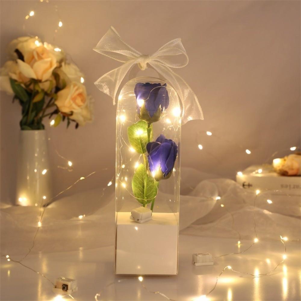 

Popular Simulation Artificial Flower Exquisite Gift Fake Flower with Box Carnation Rose Bouquet Home Decoration