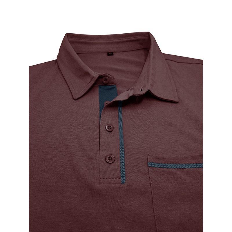 Long-sleeved T-shirt for men New style business polo shirt with collar Men's top