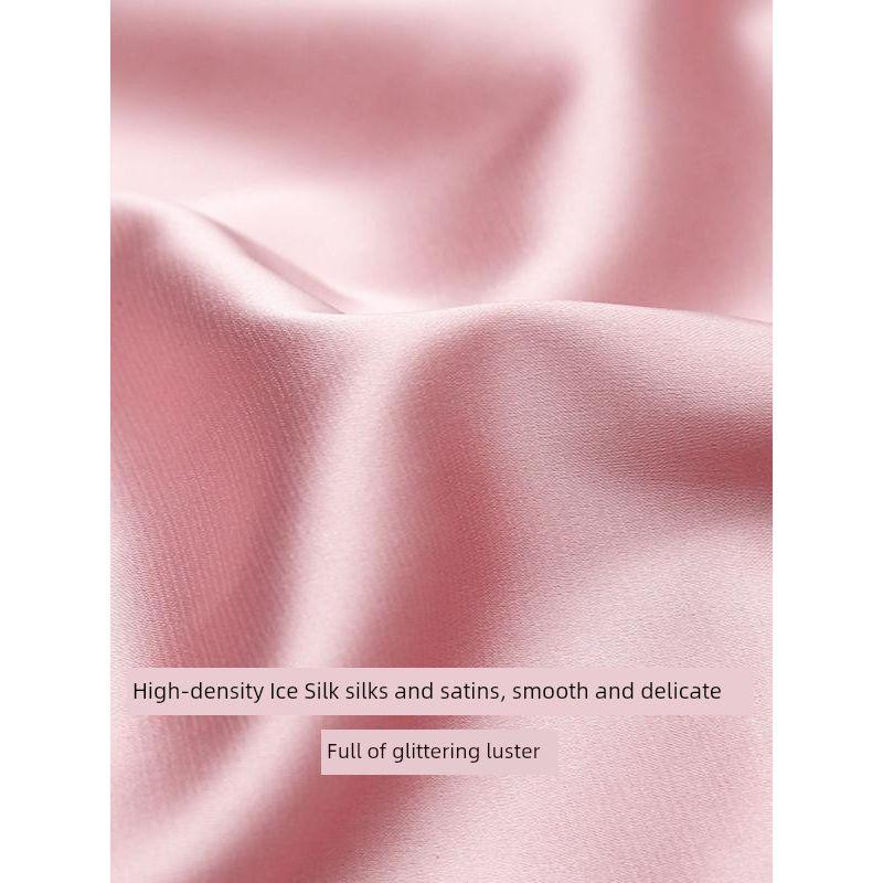 Silk Men's and Women's for Couple Long Pajamas Women's Spring & Fall Nightgown Bathrobe Ice Silk Wedding Bridal Gown Wedding Wedding