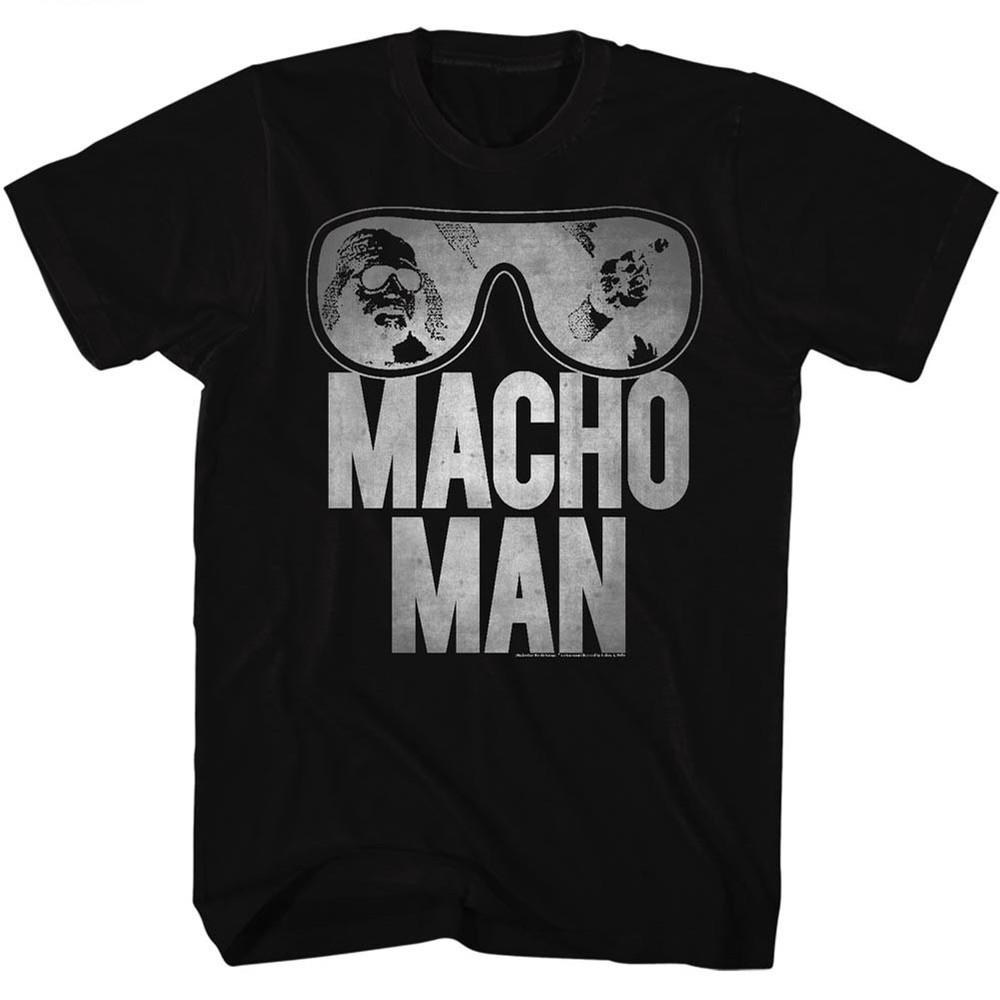 Футболка Macho Man Randy Savage Борьба 100% Лицензированная Черная Размеры SM5XL Унисекс Футболка L