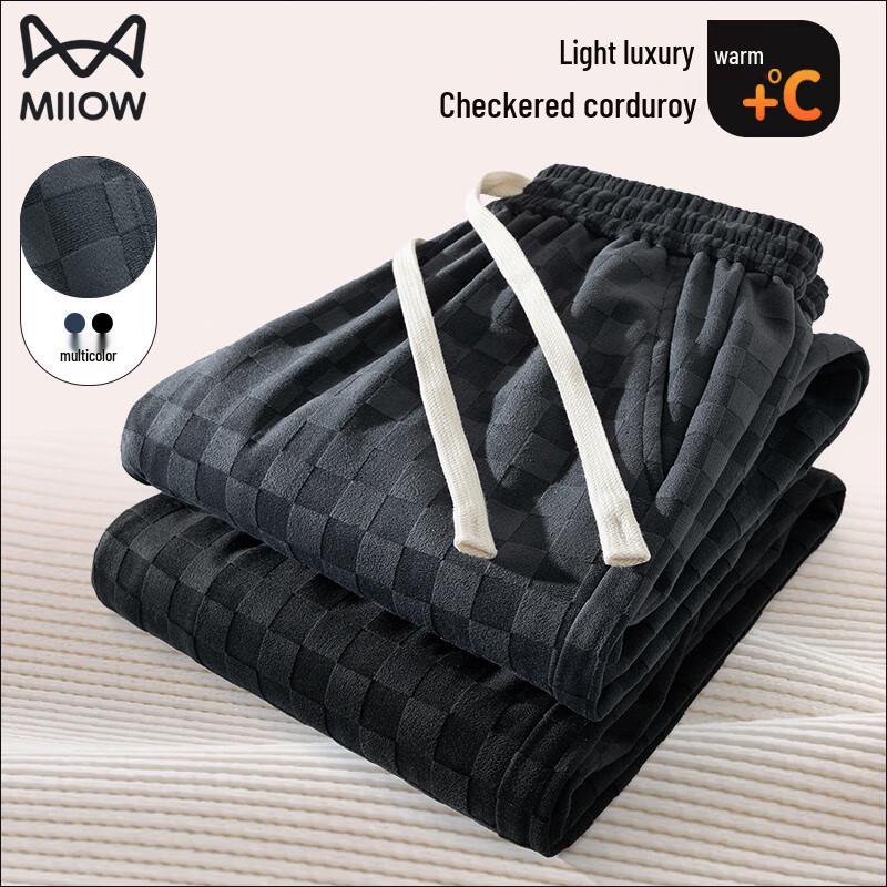 

Miiow Men s Plaid Corduroy Wide-Leg Sweatpants 4XL