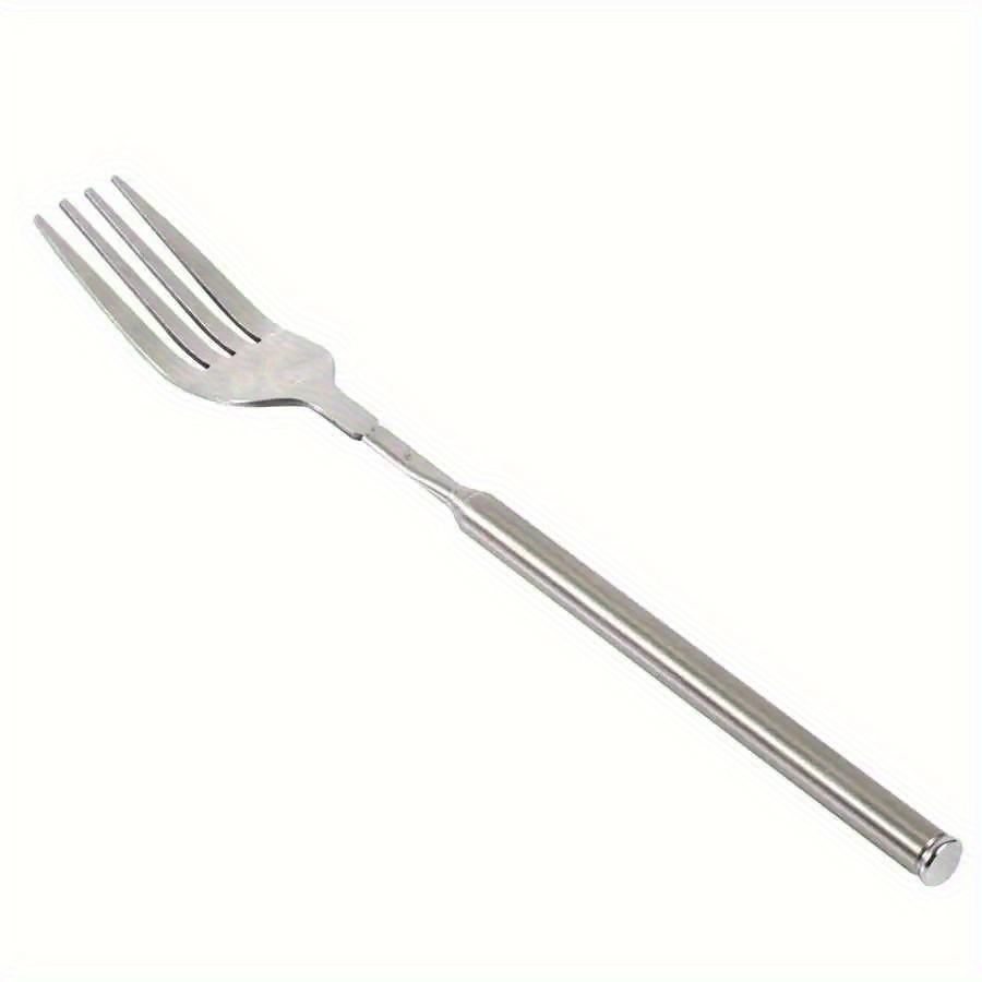 Retro Fork BBQ Telescopic Extendable Dinner Fruit Dessert Long Handle Fork Stainless Steel Cutlery Fork Tableware
