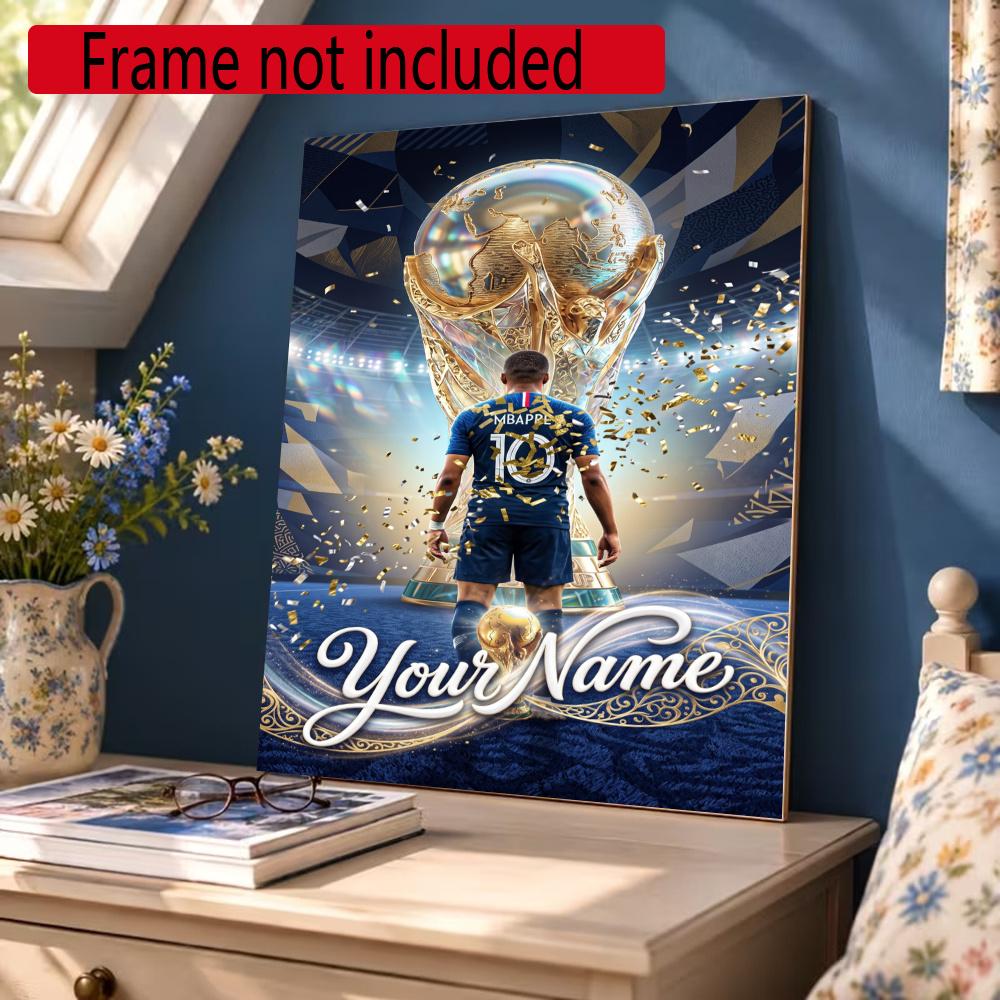 Mbappe Personalized Name Diamond Paintings Mosaic Wall Round Diamond Art Painting Kits Embroidery Crystal Accessories Frameless