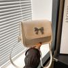 Stylish Small Bowknot Handbag Elegant Chic Square Bag In Black White Silver Colors For Everyday Use