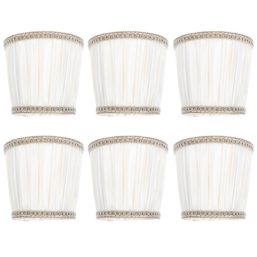 6PCS 4.7 Inch Height Lampshade Fabric Chandelier Lamp Shades Unique Wall Lamp Shade  Floor Lamp