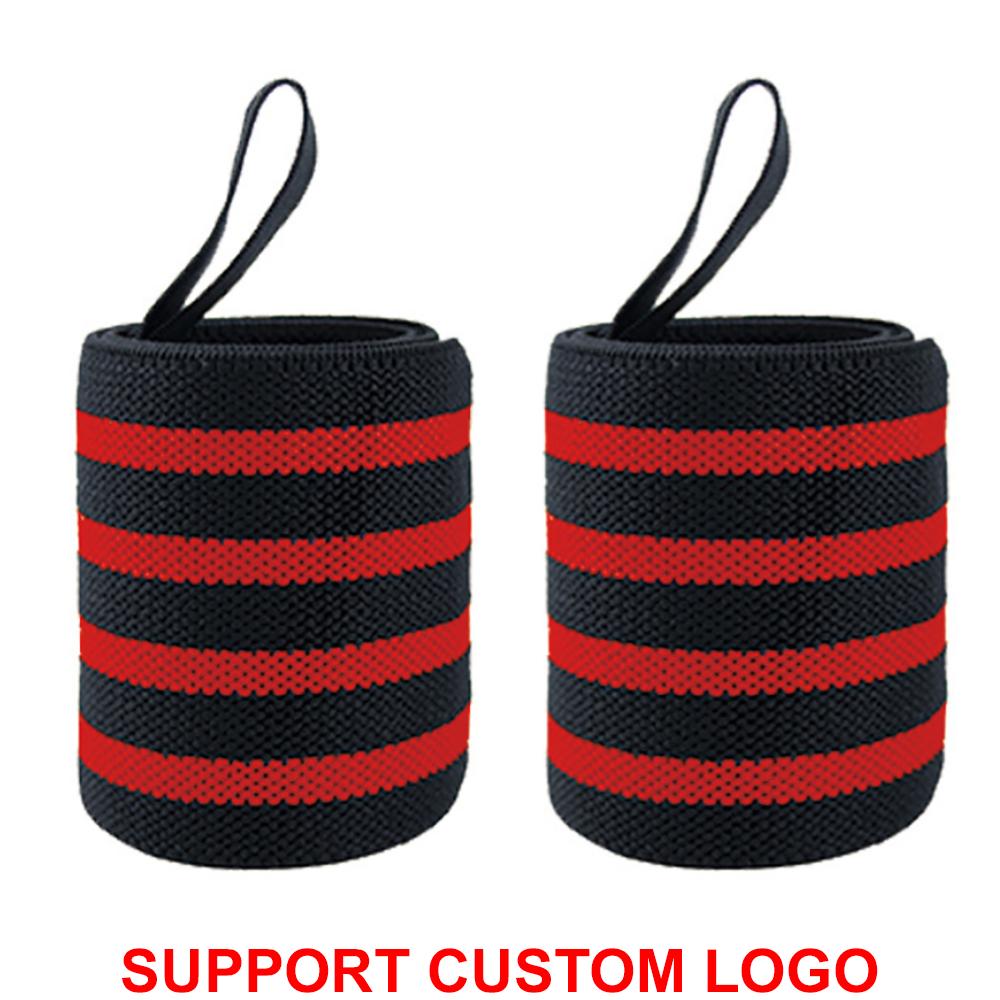 1 Pair Extra Strength Wrist Support Brace Straps Weight Lifting Wrist Wraps Gym Training Fitness Bandage Custom Logo