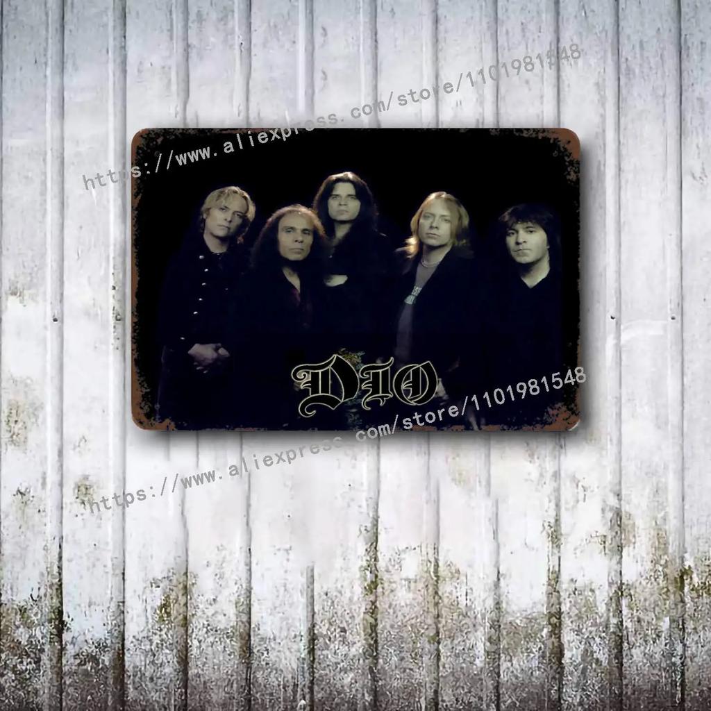 Dio Bands Metal Decor Poster Vintage Tin Sign Metal Sign Decorative Plaque for Pub Bar Man Cave Club Wall Decoration