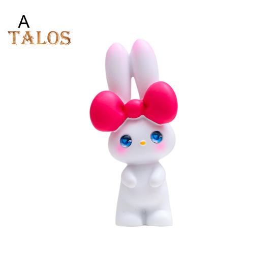 Sculpture de lapin en résine, ornement de scène d'animal Kawaii, Adorable lapin avec nœud sur la tête