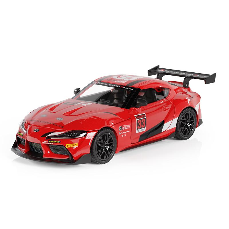 1:32 GR Supra GT4 Simulation Alloy Sports Car Model Sound and Light Pull Back Toy Gift Diecast Alloy Car Model Collectibl