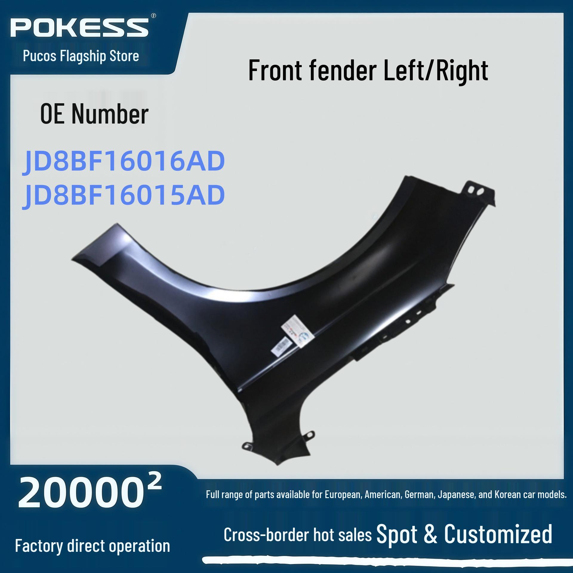 JD8BF16016AD/16015AD Fender for Ford Escort 19, Front Left/Right Fender Front Left