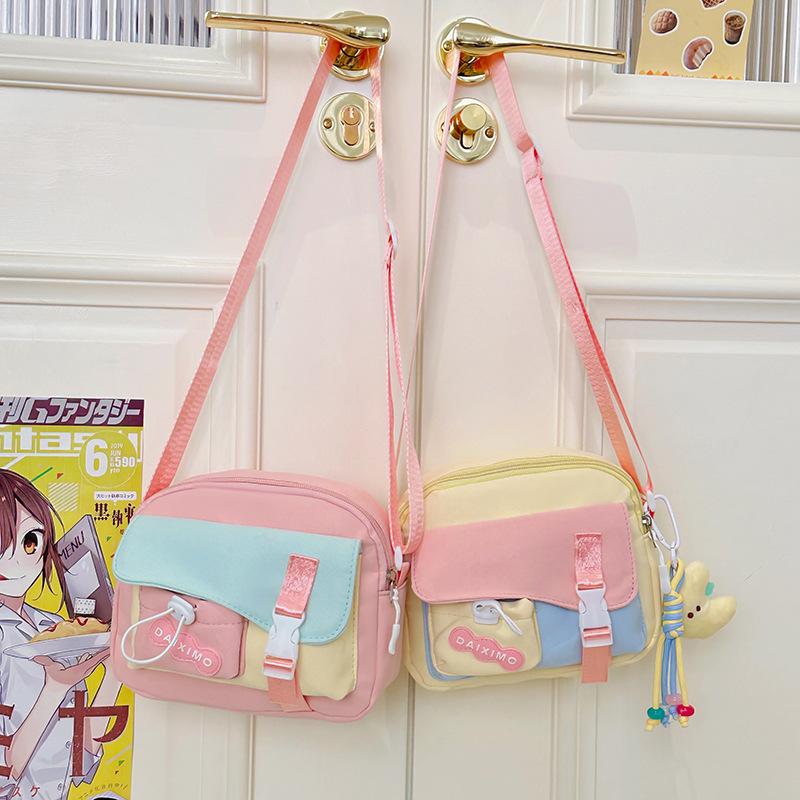 New nylon anti-splashing shoulder bag Japanese sweet student messenger bag female Mori candy-colored mobile phone small bag