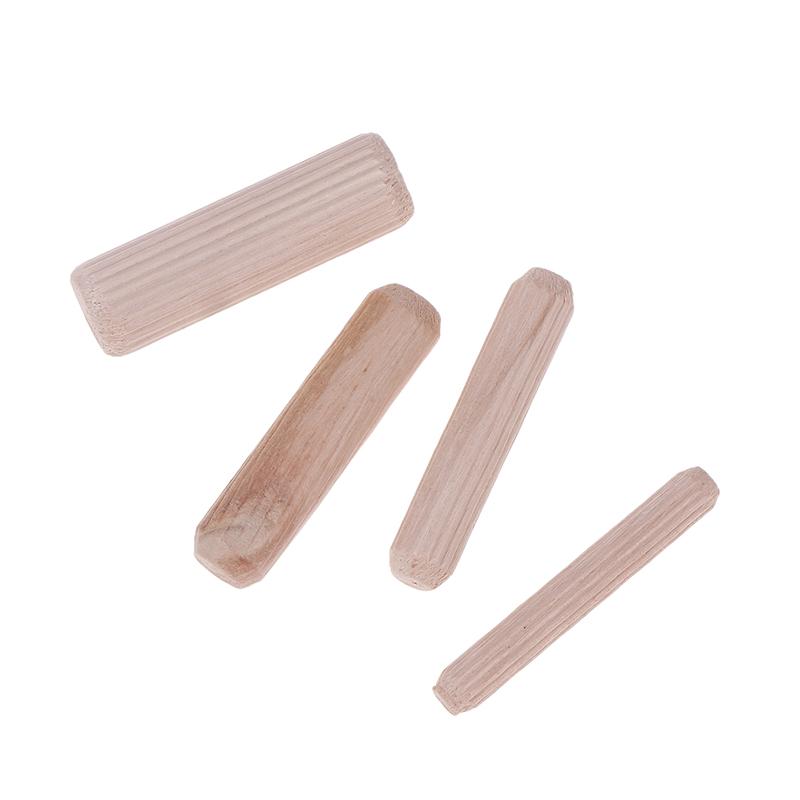 100Pcs/Pack Round Wooden Dowel Pins 6*40Mm 8*40Mm 10*40Mm Cabinet Drawer Round Fluted Diy Woodworking For Dowel Jigs Drill