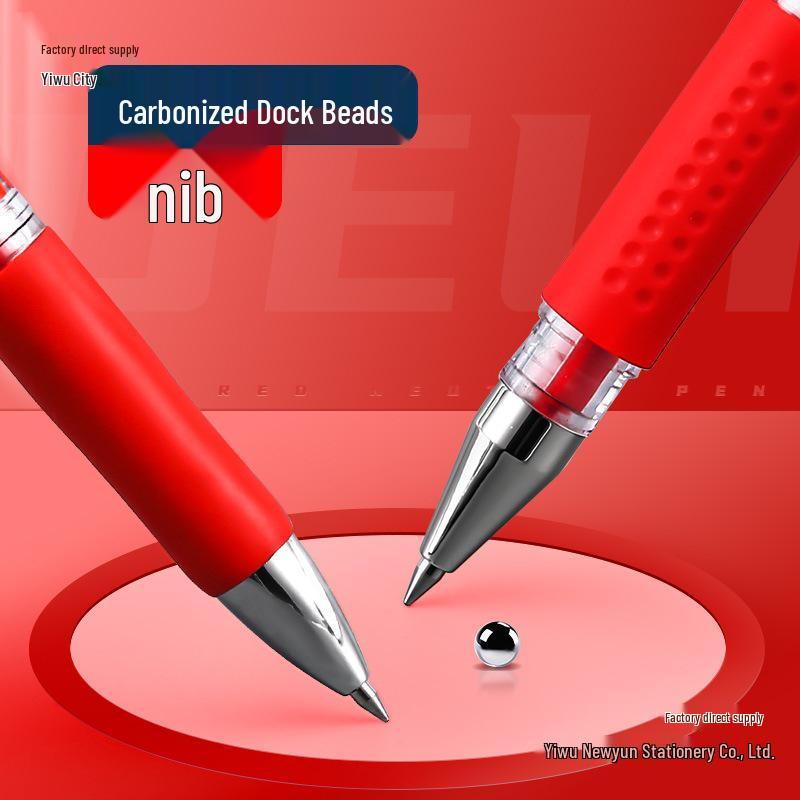 Student Special Red Gel Pen: Push-Type Correcting Pen for Homework & Signatures