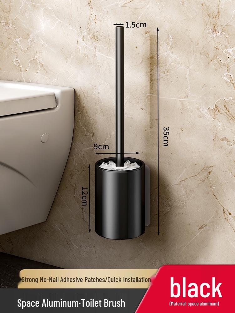 

Punch-Free Wall-Mounted Toilet Cleaning Brush Set for Bathroom
