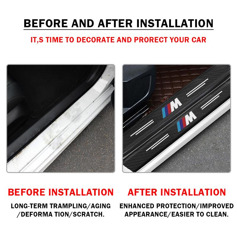Cvbsy2 Car Door Pedal Protection Sticker Carbon Fiber Threshold Strip For BMW E46 M E90 E60 F10 E39 F30 E36 F20 E87 E90 E70 E91 E30 G30