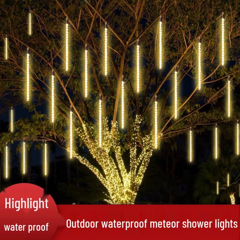 Outdoor Solar Star Waterfall String Lights