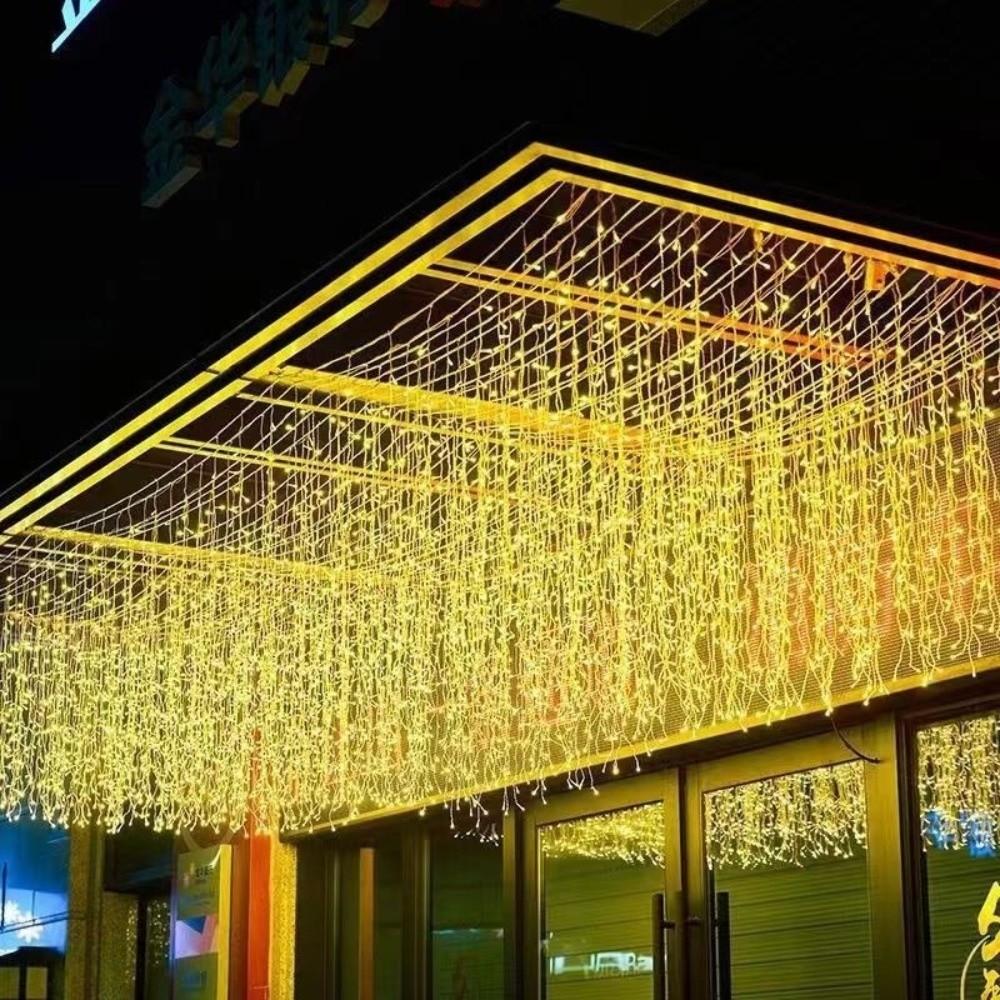 4M/7M Length Solar LED Curtain Light 8 Modes Ultra Bright Icicle String Light Waterproof Outdoor String Light