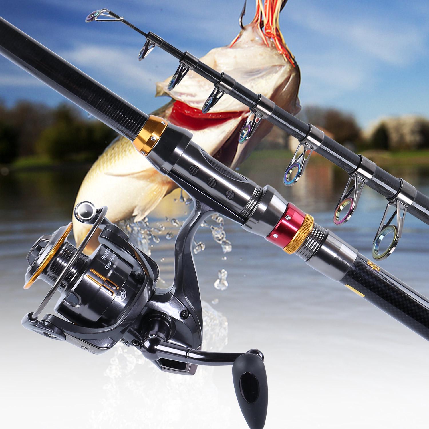 

Комбинированная спиннинговая катушка и удочка, телескопическая удочка с рыболовной катушкой 13 + 1BB для морской рыбалки 1.8mRod 2000Reel