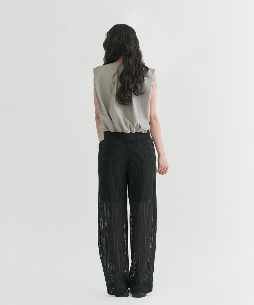 Peulleio Wide Fit Lace Pants _ Black