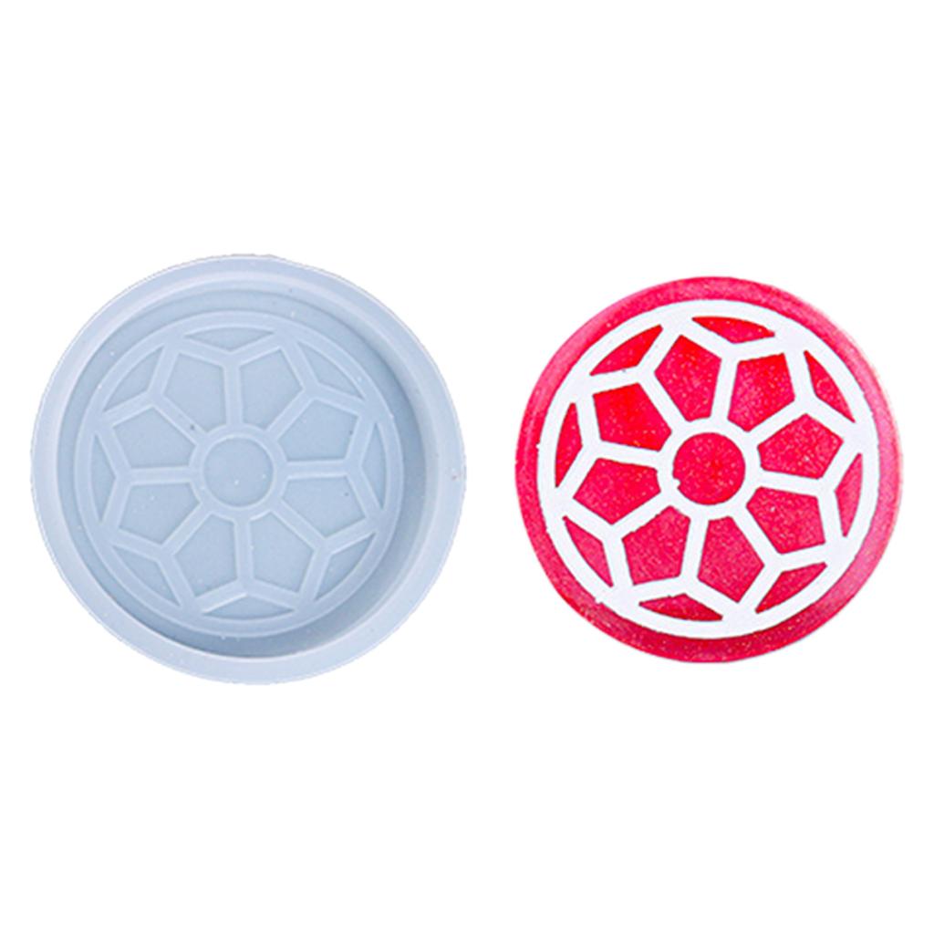1/3x Deep Round Coaster Molds Resin Coaster Silicone Molds Silicone Flower Pattern Coaster Epoxy Casting Mold DIY Tool