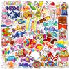 50/100 Pcs Cartoon Colorful Candy Stickers DIY for Stationery Box Phone Lunch Box Reward Atmosphere Decor Waterproof Decals