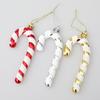 6Pcs Christmas Candy Cane Ornament Glitter Plastic Christmas Tree Hanging Pendant Decoration for Holiday Party Favors