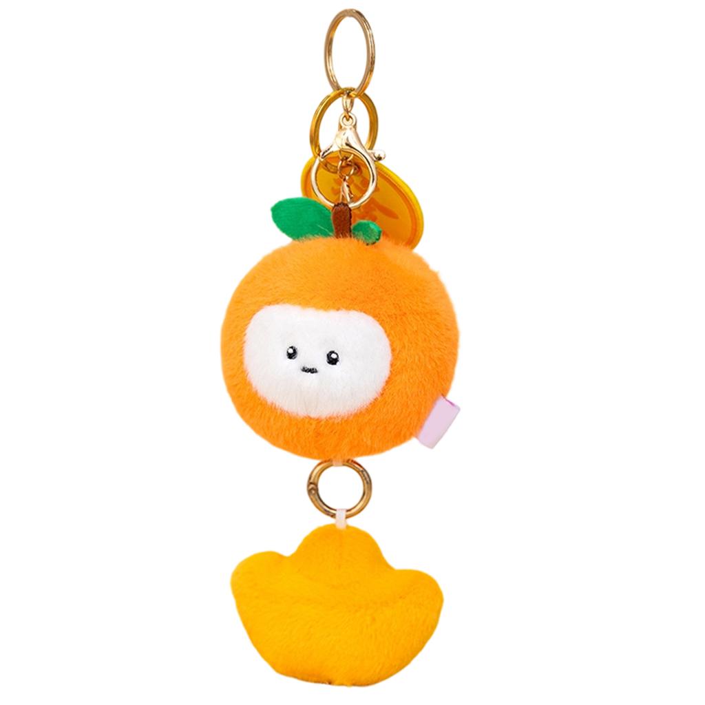 Cute Fruit Orange Pendant Plush Toy Doll Bag Hanging Ornament Keychain As A Gift For Girlfriend