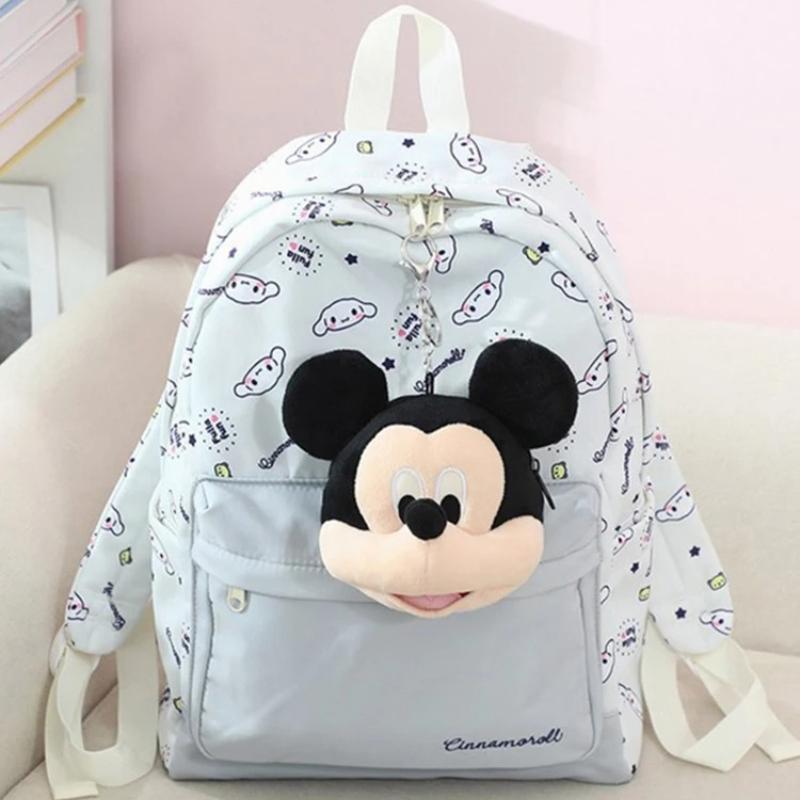 Disney Cartoon Plush Mini Makeup Bag Mickey and Minnie Cartoon Headphones Bag Card Case Girl's Keychain Bag Pendant Wallet