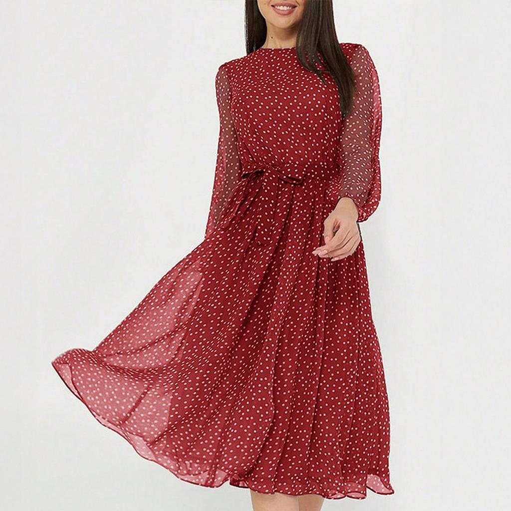 Women's Casual And Fashionable Floral Tie Waist Dress Fashionable Floral Tie Waist Dress