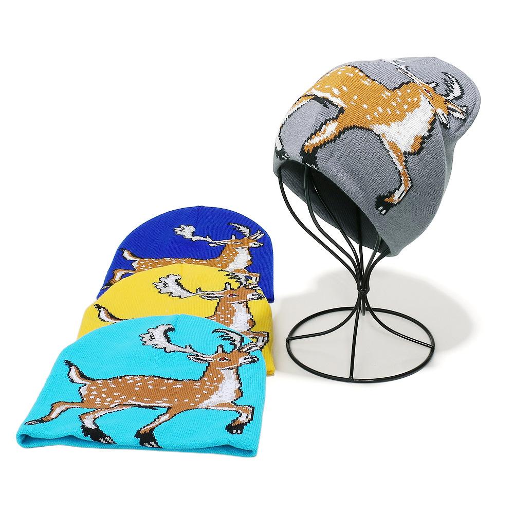 Temu Cold Hat Women Beanies Christmas Elk Jacquard Knitted Hat Warm Winter Hat Women