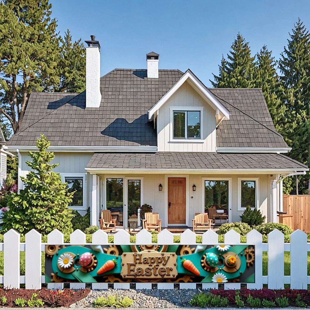 Celebration Banner Creative Happy Easter Banner Holiday Decoration Easy Setup Party Decoration For Spring Event Seasonal